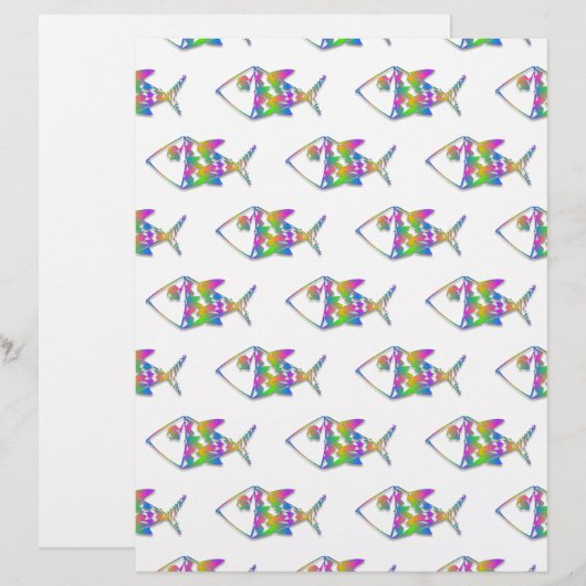 Abstract Fish Pattern (Front/Back)