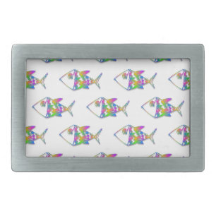 Abstract Fish Pattern Belt Buckle