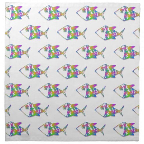 Abstract Fish Pattern Cloth Napkin