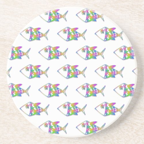 Abstract Fish Pattern Coaster