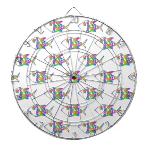 Abstract Fish Pattern Dart Board