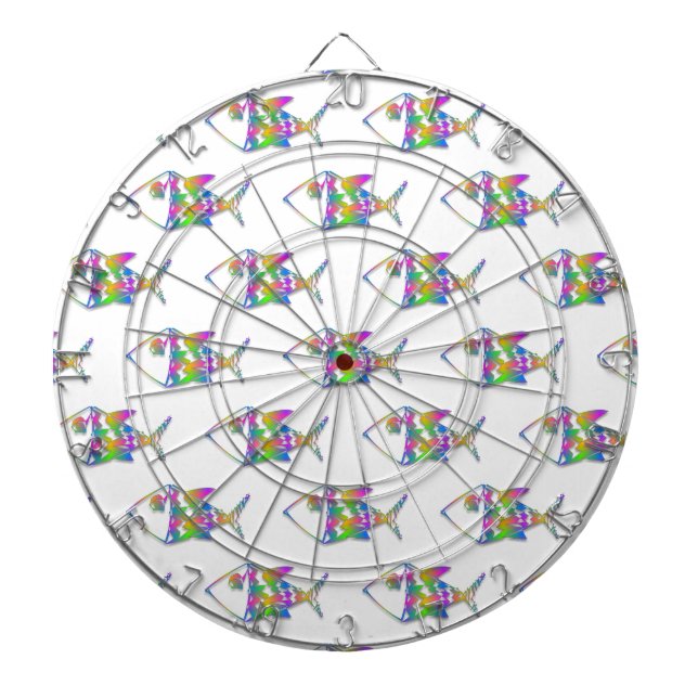 Abstract Fish Pattern Dart Board (Front)