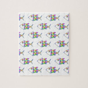 Abstract Fish Pattern Jigsaw Puzzle