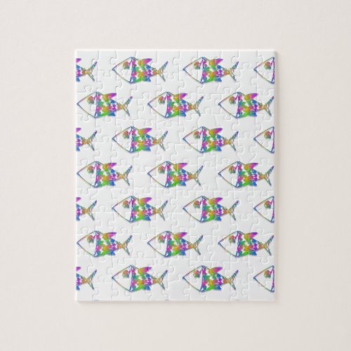 Abstract Fish Pattern Jigsaw Puzzle