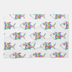Abstract Fish Pattern Kitchen Towel