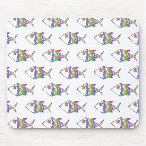 Abstract Fish Pattern Mouse Pad