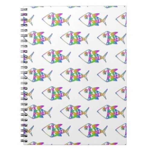 Abstract Fish Pattern Notebook