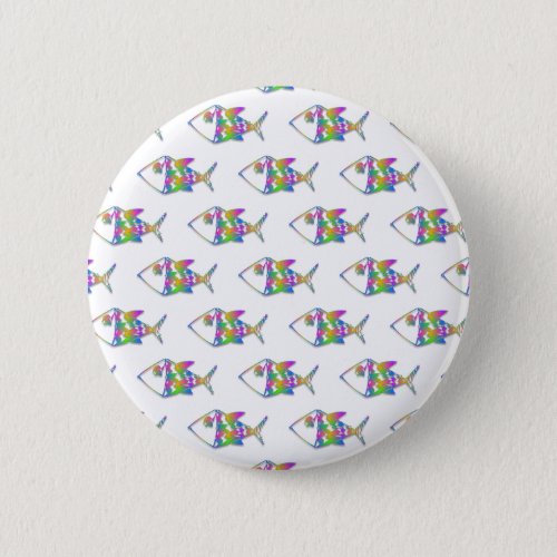 Abstract Fish Pattern Pinback Button