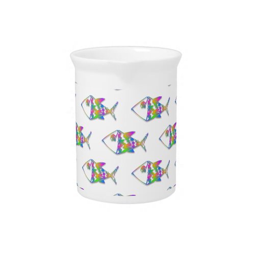 Abstract Fish Pattern Pitcher