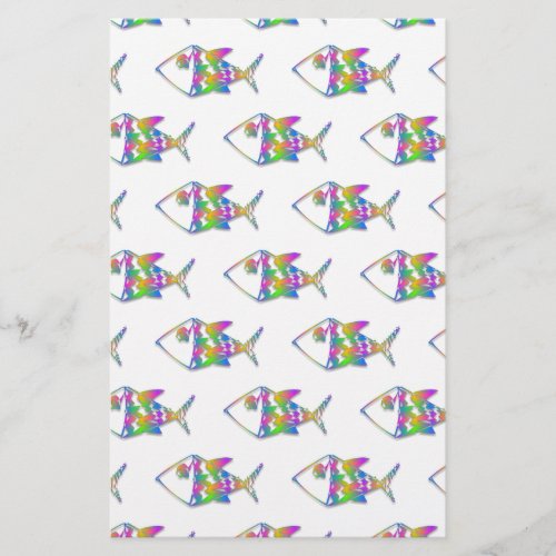 Abstract Fish Pattern Stationery
