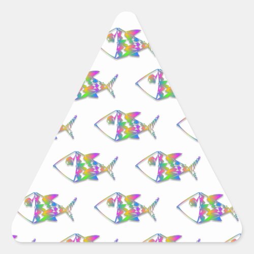 Abstract Fish Pattern Triangle Sticker