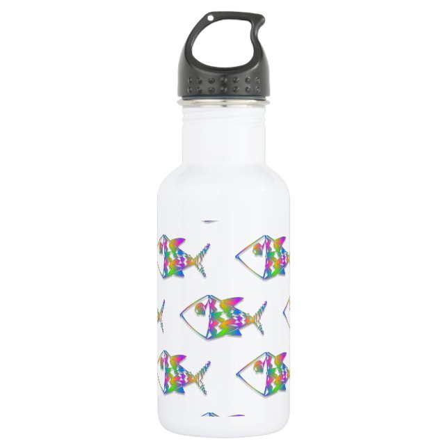 Abstract Fish Pattern Water Bottle (Front)