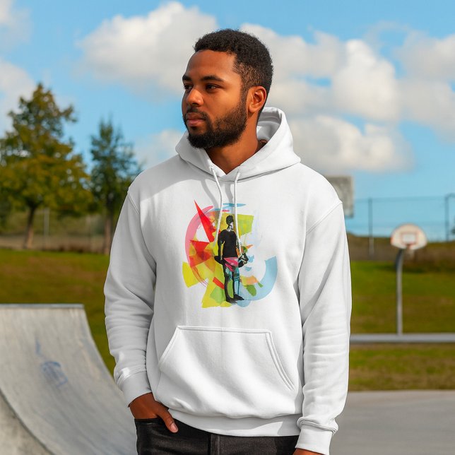 Abstract Fitness Art of Man Lifting Dumbbells Hoodie (Creator Uploaded)