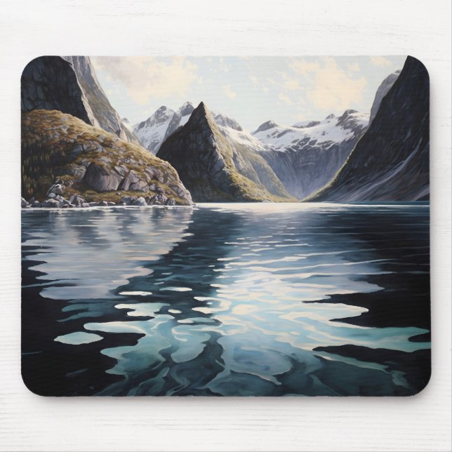 Abstract Fjord Mouse Pad (Front)