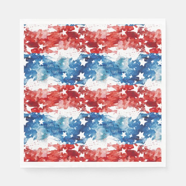 Abstract Flag 4th July Napkin (Front)