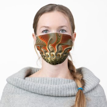 Abstract Flames Orange Pattern Adult Cloth Face Mask by skellorg at Zazzle
