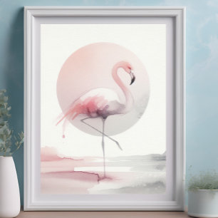 Abstract Flamingo Modern Trendy Homes Boho Poster