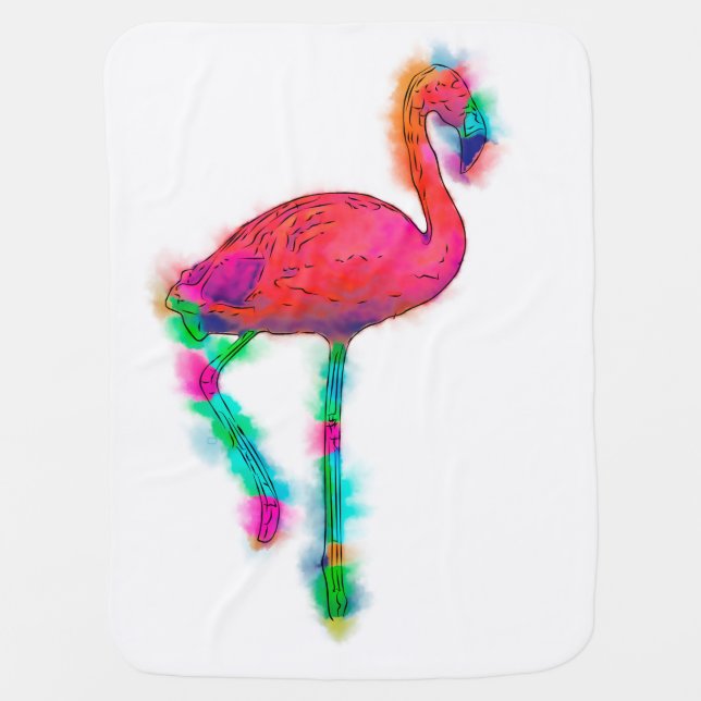 Abstract Flamingo Step Baby Blanket (Front)