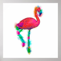 Abstract Flamingo Step Custom Poster