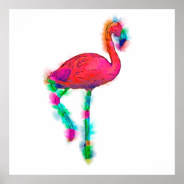 Abstract Flamingo Step Custom Poster (Front)