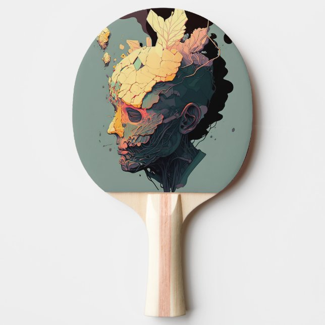 Abstract Floating Man Ping Pong Paddle (Front)