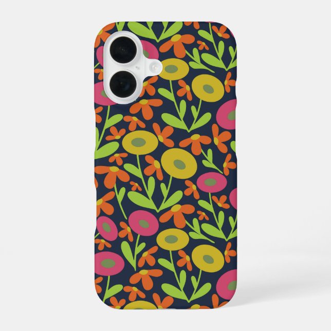 Abstract Flora Neon Iphone Case (Back)