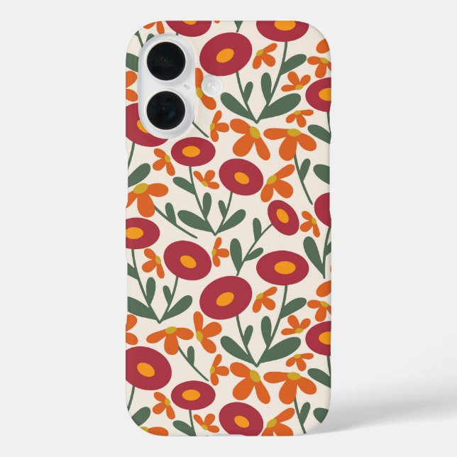 Abstract Flora White Case-Mate iPhone Case (Back)
