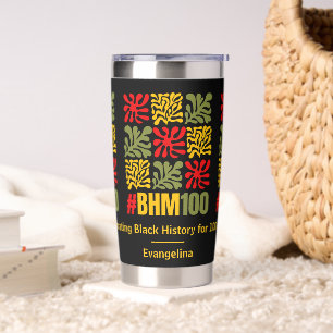 Abstract Floral 100 Centennial Black History Month Insulated Tumbler