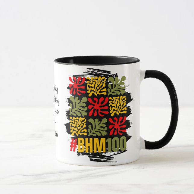 Abstract Floral 100 Centennial Black History Month Mug (Right)