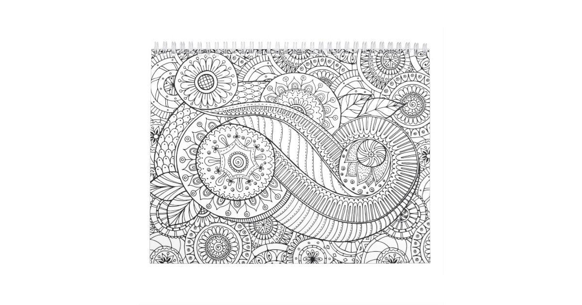 abstract floral adult coloring Calendar | Zazzle.com