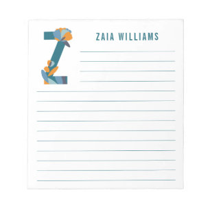 Abstract Floral Alphabet Lined Notepad