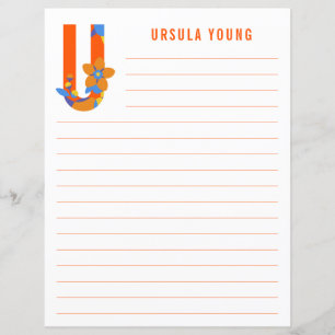 Abstract Floral Alphabet Lined Paper