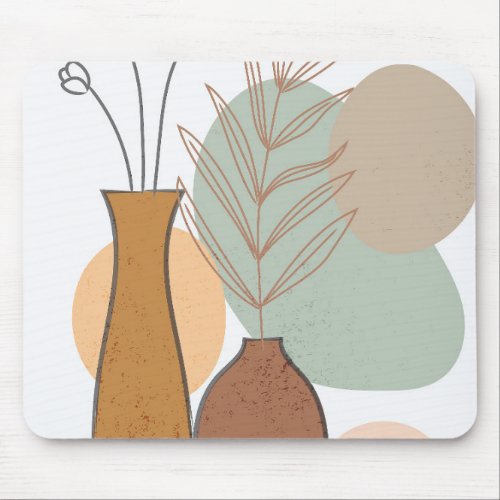 Abstract floral and foliage shape mouse pad