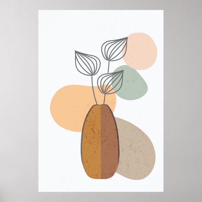 Abstract floral and foliage shape poster (Front)