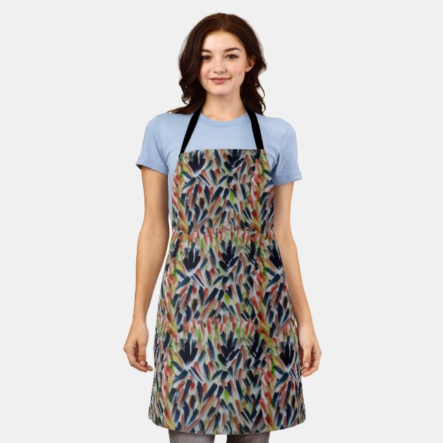 Abstract Floral  Apron (Worn)