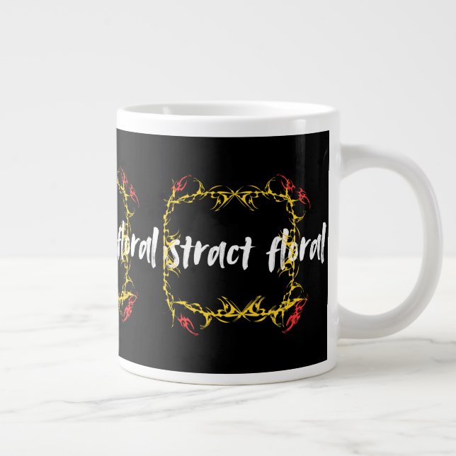 Abstract Floral Art Design | Modern Flower  Giant Coffee Mug (Right)