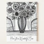 Abstract Floral Art Editable 2024 New Year  Planner (Back)