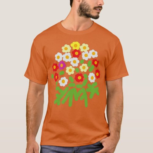 Abstract Floral Art Flowers and Ferns for Mothers  T_Shirt