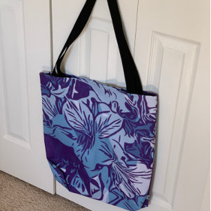 Abstract Floral Art Grocery Shopping Beach Tote Bag