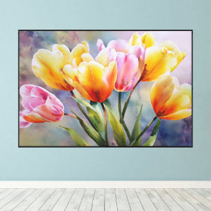 Abstract Floral Art in a garden Canvas Print