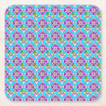 Abstract Floral Art Nouveau Coasters