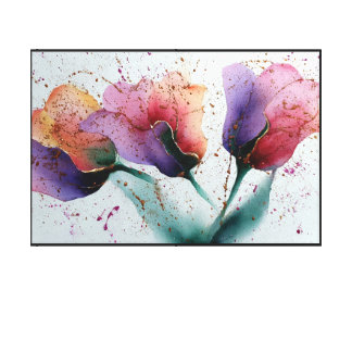 Abstract Floral Art on  Colorful Canvas