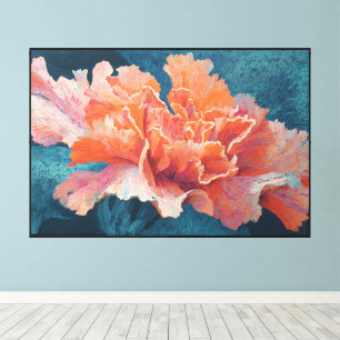 Abstract Floral Art on colorful Canvas Print