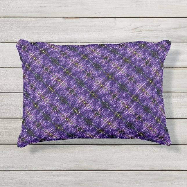 Abstract Floral Art Purple Outdoor Accent Pillow (Front)