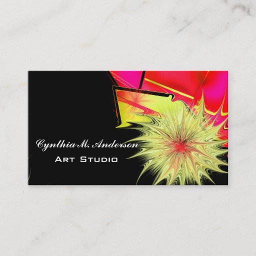 Customizable Abstract Floral Art Studio Business Card