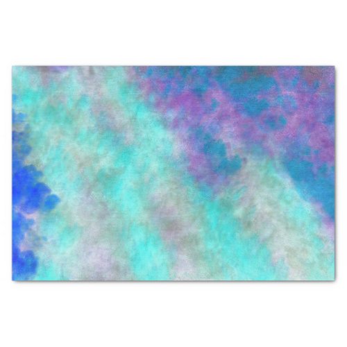 Abstract Floral Art Teal Blue Purple Decoupage Tissue Paper