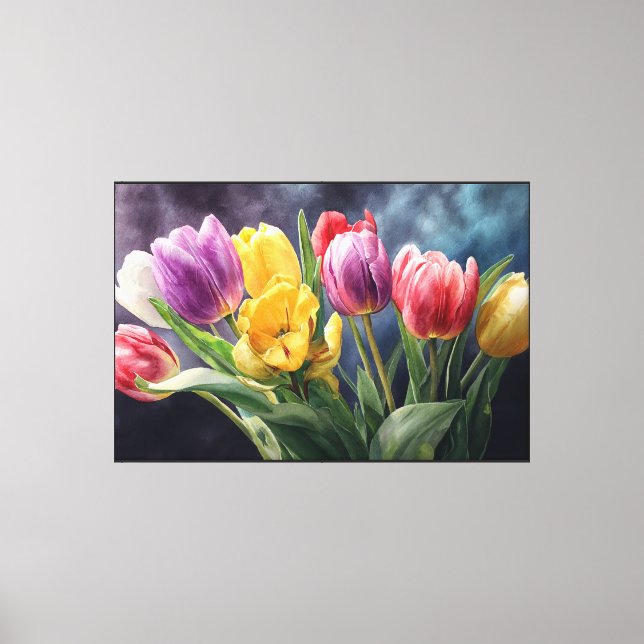 Abstract Floral Art with Glossy Petals  Canvas Print (Front)