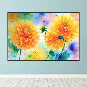 Abstract Floral Art with Glossy Texture Canvas Print