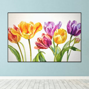 Abstract Floral Art with Sculptural Blooms Canvas Print