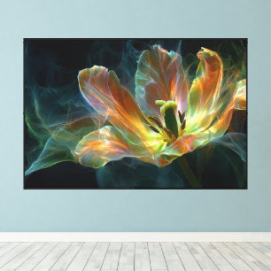 Abstract Floral Art with Stylized Flower Canvas Print